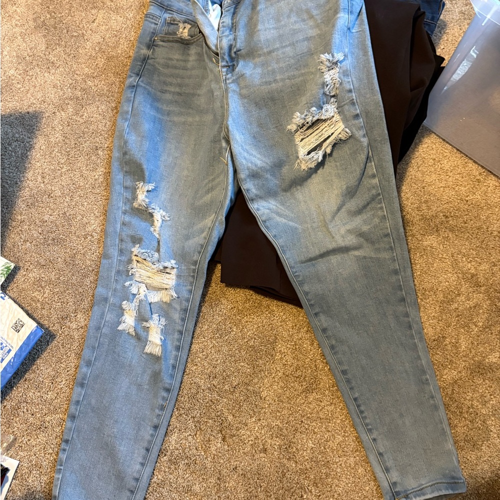 Wax Jean Women's Distressed Denim Skinny Jeans